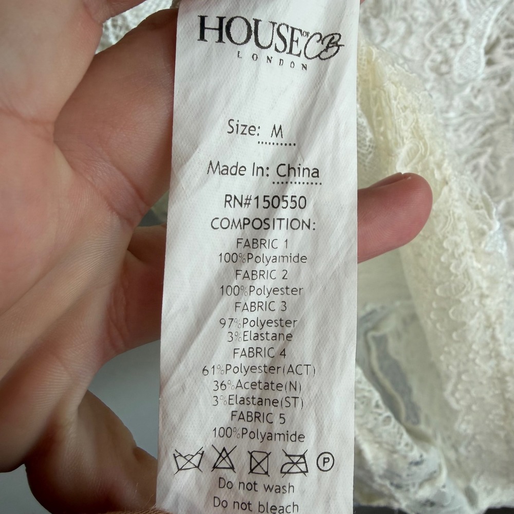 House of CB White Lace Floral Midi Slip Dress - Picture 12 of 12